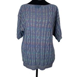 Union Made Colorful Knit Short Sleeve Blouse